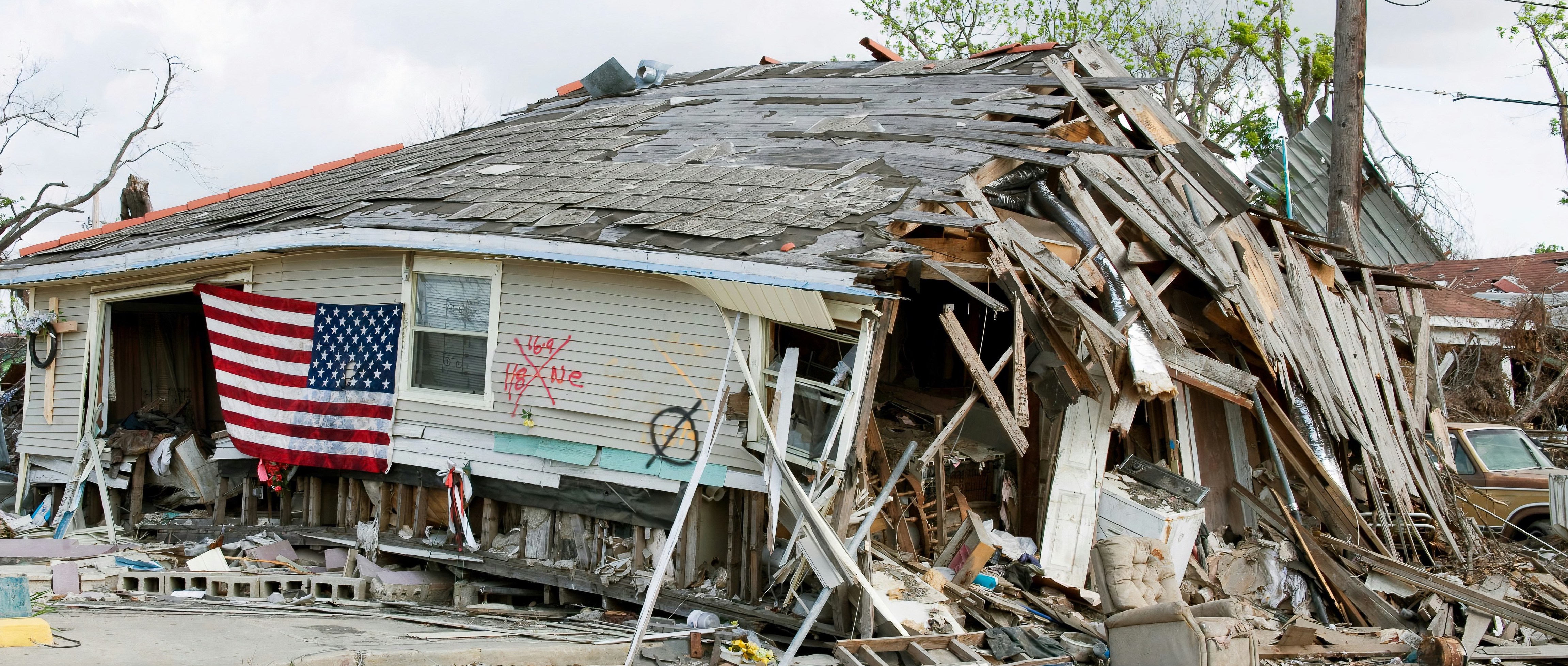 Photograph of hurricane damage
